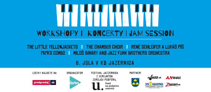 Plagát podujatia Festival Jazzernica v Jazernici, na ktorom účinkovali Miloš Biháry & Jazz Funk Brothers Orchestra.